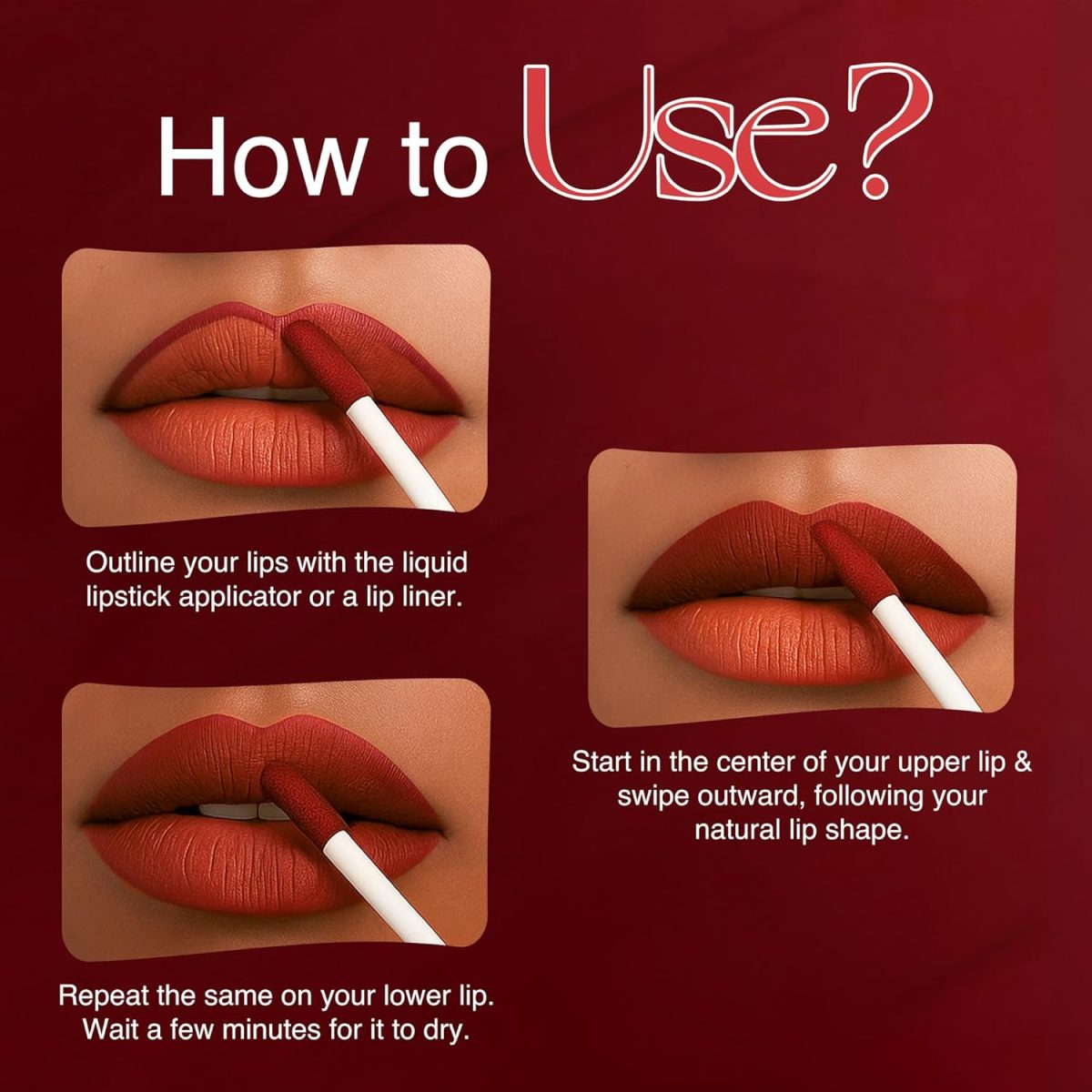 Nourish Mantra Bold Rush Creamy Matte Liquid lipstick combo with SPF 15 Set of 4(1.2ml Each) | Mini Lipstick |red lipsticks | Water Proof | Smudge Proof | transfer Proof | Long Lasting | for all Skin tones - Image 7