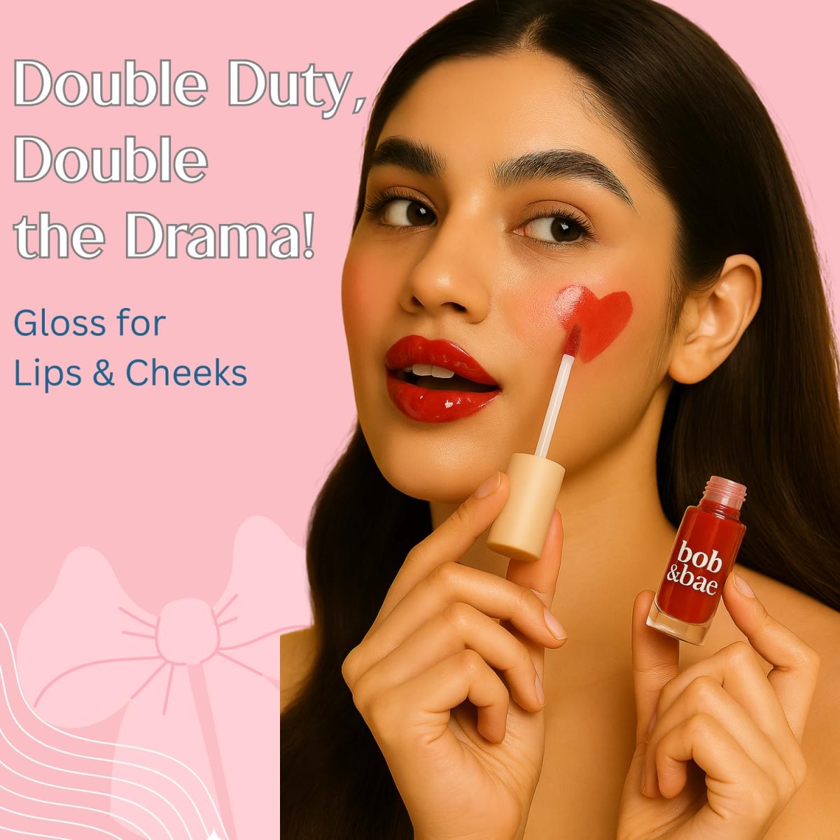 Bob & Bae Lip Gloss - Super Shine & Non-Sticky, with Subtle Tint, Hydrates, Nourishes & Protects Lips with Hyluronic Acid, Plumping Effect, Enriched with Niacinamide,Vegan, 2 Ml (Berrylicious) - Image 7