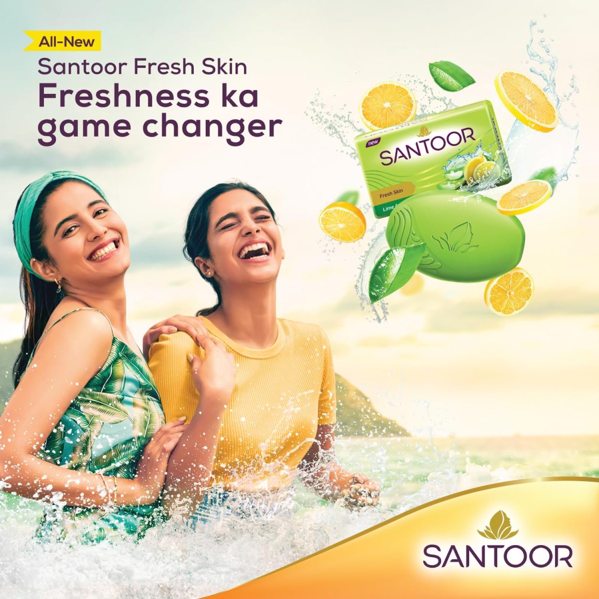 Santoor Fresh Skin Aloe Vera & Lime Bathing Soap with Nourishing & Anti-Aging Properties| For Smooth & Soft and Younger-Looking Skin| For All Skin Types| 125g, Pack of 4 - Image 3