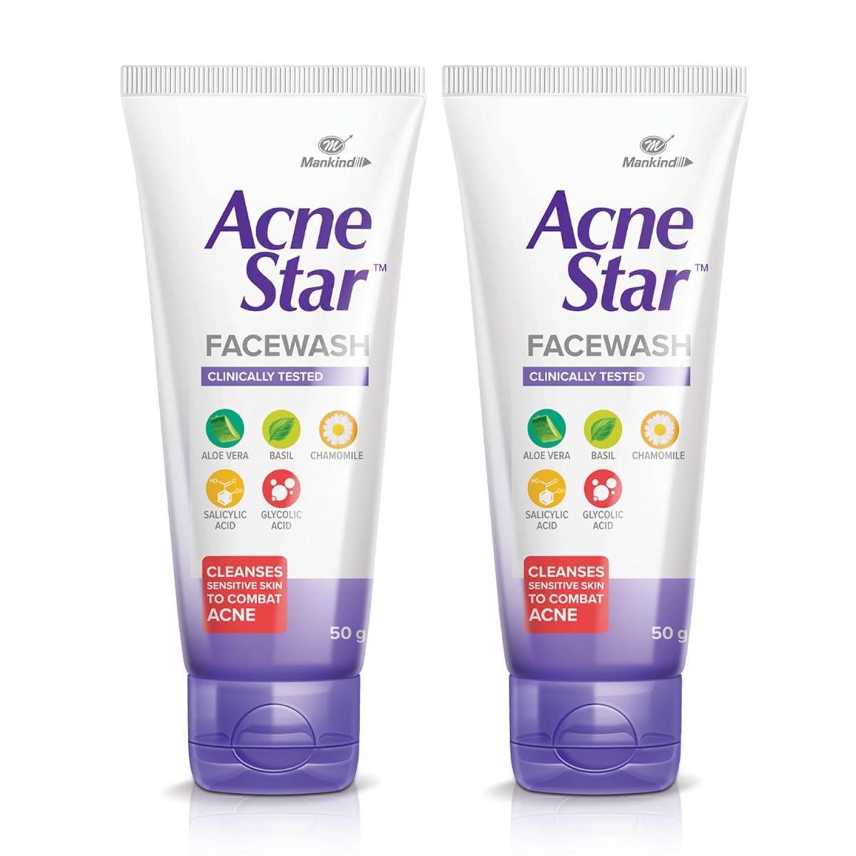 Acnestar Mankind Unisex Face Wash - (50 Gr, 2 Pc)