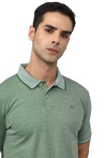 Peter England Men's Premium Branded Regular Fit Half Sleeve Polo T-Shirt | Cotton Rich | Birds Eye Interlock Weave| No Pocket - Image 4
