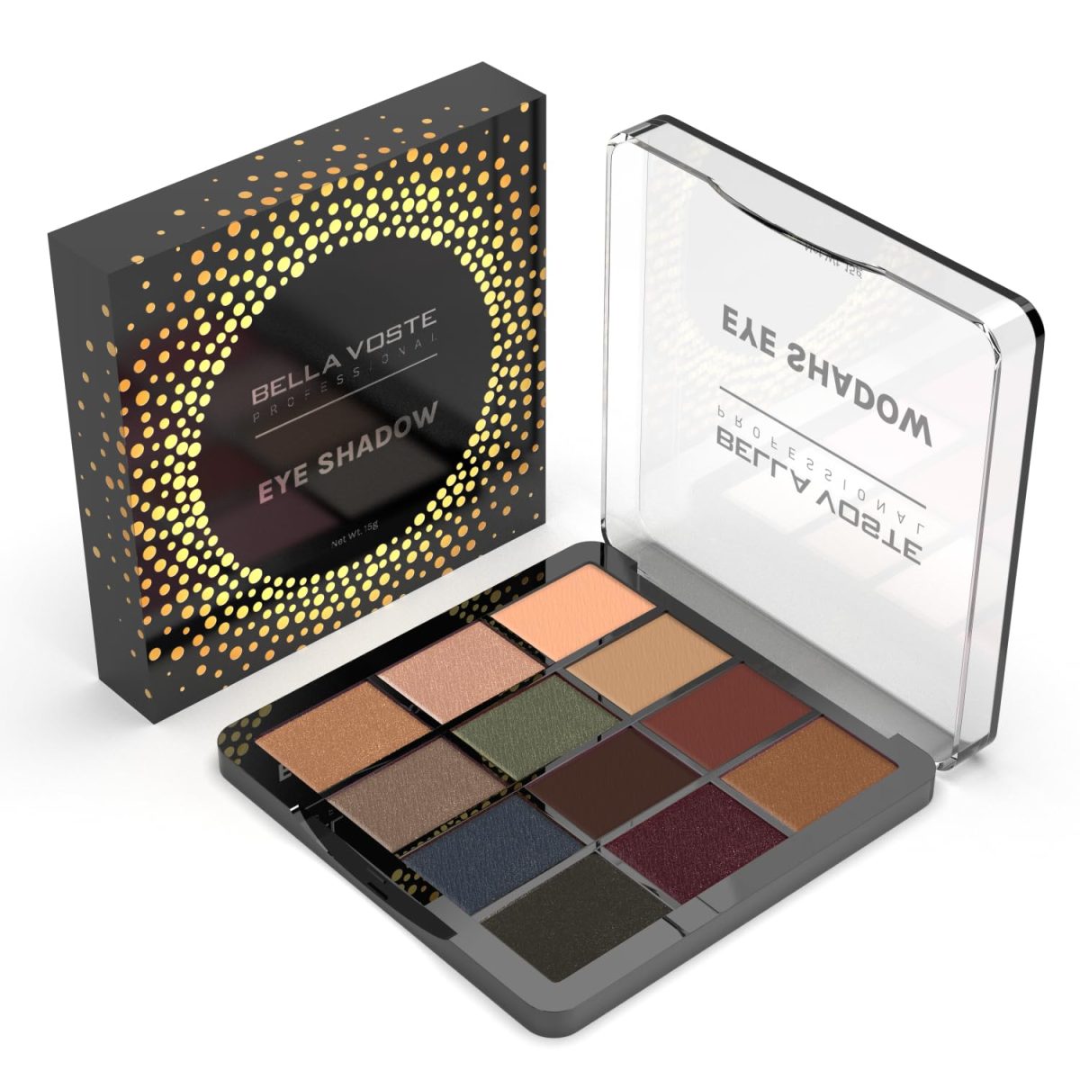 Bella Voste Professional Eyeshadow - 12 in 1 Mesmerizing Colors Palette | Nude, Matte, Shimmer | Rich Colour | High Pigmentation (BVES103) - Image 5