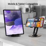 ZEBRONICS MTS200, Foldable Mobile Holder, Upto 9.6 inches, 360° Rotatable, Stepless Multi Angle Adjustment, Anti-Skid Base & Resting pad, Lightweight & Handy, Compatible with Mobile & Tablet (Black) - Image 4