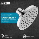 ALTON SHR20520 ABS 4-INCH Rain Flow Overhead Shower Without Arm | Shower Head | Bathroom Shower, Chrome Finish - Image 5