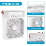 Portable Air Conditioner - Mini Evaporative Air Cooler Desk Air Conditioner Fan with 3 Wind Speeds, 3 Spray Modes, 1/2/3 H Timer and 7 Color Light, Air Cooling Fan - Image 2