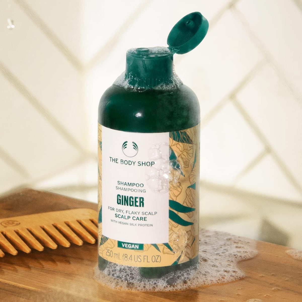 The Body Shop Ginger Anti-Dandruff Shampoo | Clears Flakes & Calms Scalp | With Ginger & Birch Bark Extract | For Healthy Hair Growth | For Dry, Flaky Scalps | 250ml - Image 2
