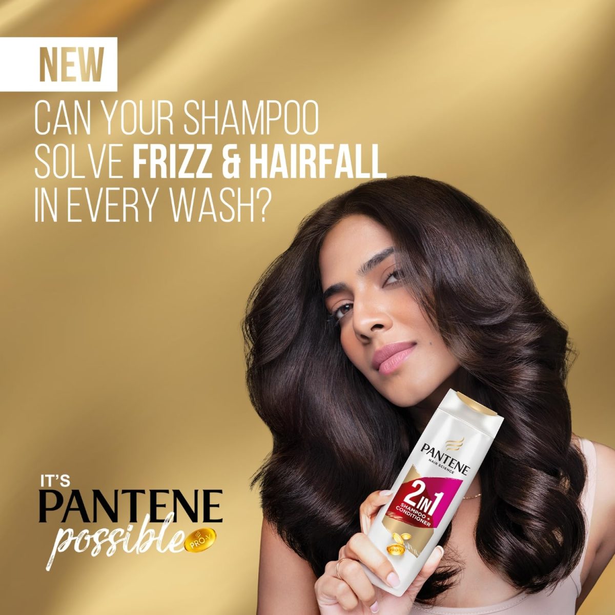 Pantene Advanced Hairfall Solution, 2in1 Hairfall Control Shampoo + Conditioner, Pack of 1, 180ML, Pink - Image 4