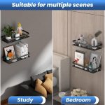 Misamo Enterprise Bathroom Wall Shelf Organiser, Adhesive Mount Storage Rack with Installation Kit (Shelf-Black, Pack of 2) - Image 5