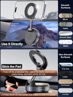 Yootech 360° Vaccum Magnetic Phones Holder, Magnetic Car Phone Mount, Hands-Free Suction Cup Phones Holder for Car/Gym/Mirror/Shower, Car Mount Compatible with All Mobile (Extended) - Image 6