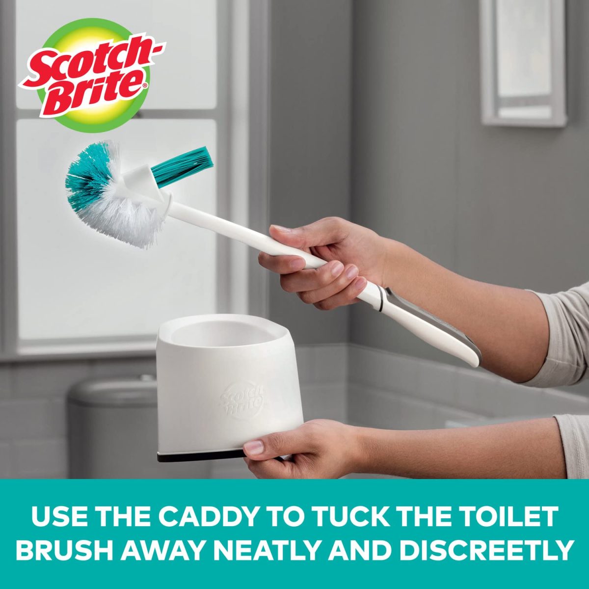 Scotch-Brite Premium Toilet Plastic Brush with Round Container (Pack of 1) - Image 4