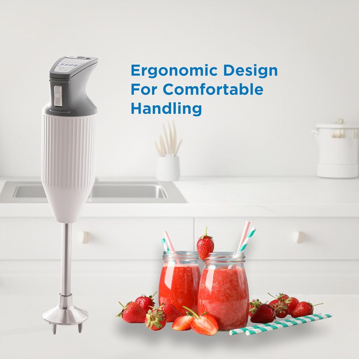 BOSS E111 Portable Hand Blender 180 Watt | Easy to Clean and Store | ISI-Marked, Grey - Image 6