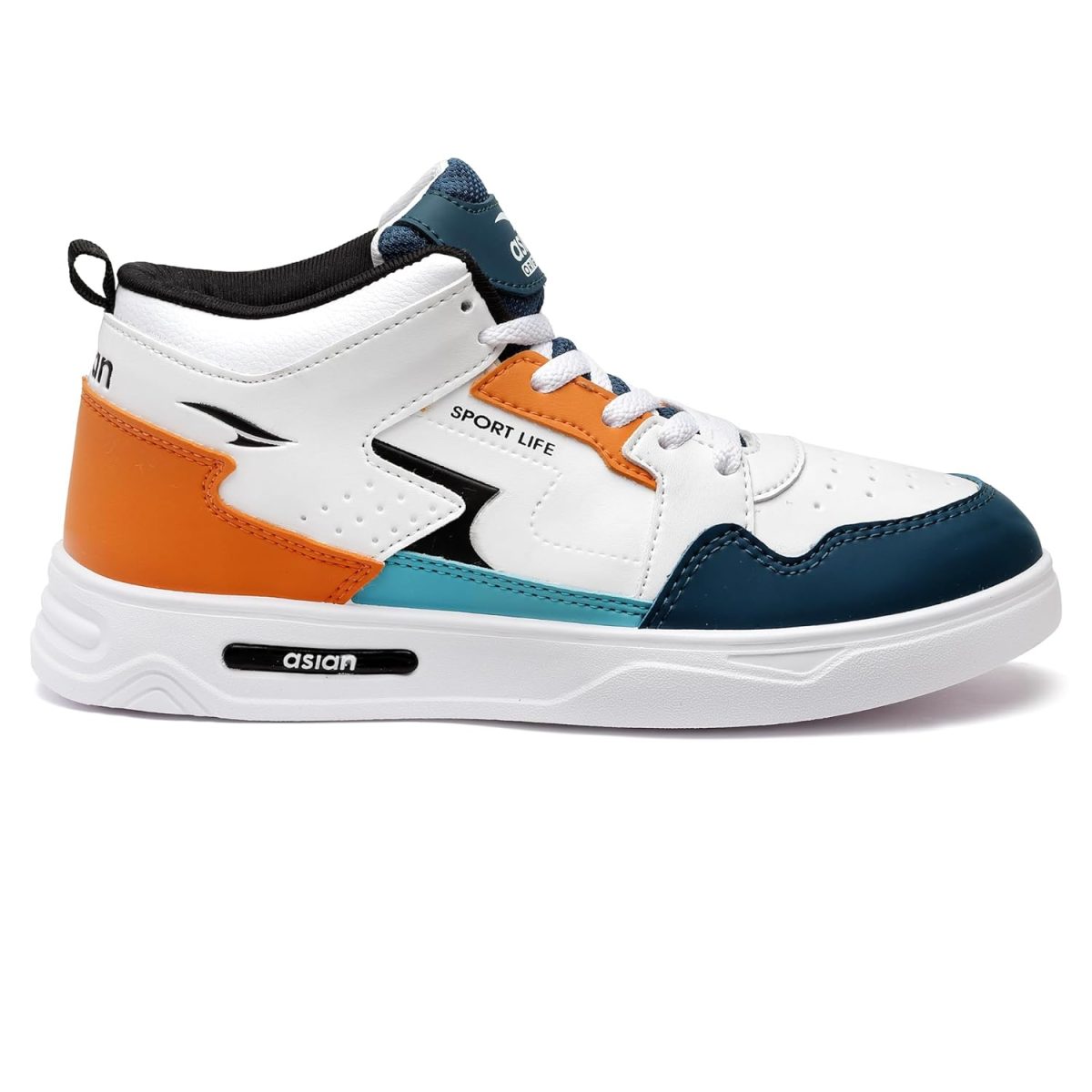 ASIAN Men's White Casual Sneaker Hi-Neck Shoes with Synthetic Upper Lightweight Comfortable Mid Top Sneaker Shoes for Men's & Boy's Boston-13 - Image 6
