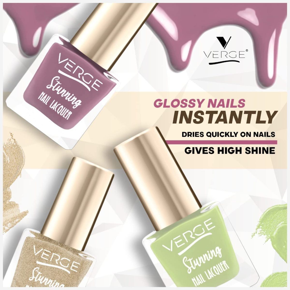 VERGE Stunning Color Non Toxic Nail Polish (LONGEST STAY WITH ULTRA BOLD FINISH) 164; Silver Tail (Quick Dry & Chip Resistant, PARABEN FREE, VEGAN) - Image 3