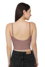 Fabluk® Women's Strappy Stretch Sports Bra Longline Yoga Tank Top Fitness Bra Workout Camisole Crop Tops | Free Size - Image 2