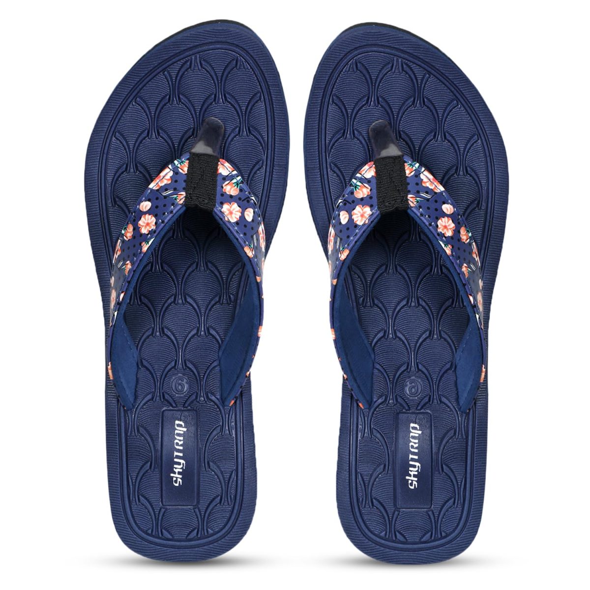 Skytrap Women Synthetic Medium Heels Embossed Slippers Flipflop - Image 5