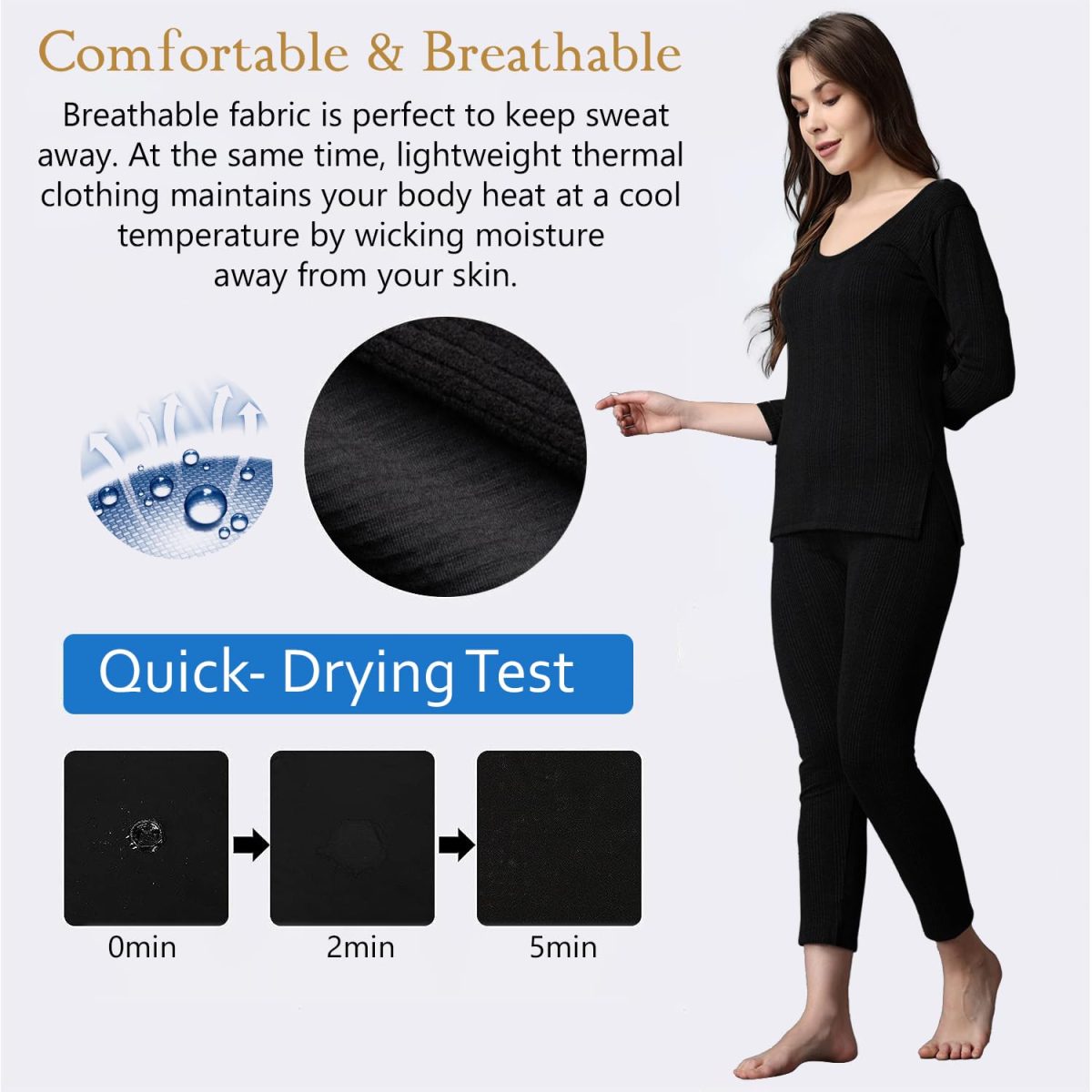 FF Winter Wear Thermal Upper Vest and Bottom Lower Warmer Combo for Women Long Johns Underwear Set - Image 8