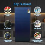 SHARP 193 L Direct Cool Single Door 4 Star Refrigerator |Japan 7 Shield Protection|Mirror Glass Finish|(Blue, SJ-G19ST-BL) - Image 5