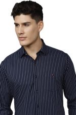 Louis Philippe Men's Sports Slim Fit Stripe 100% Cotton Casual Shirt - Image 4