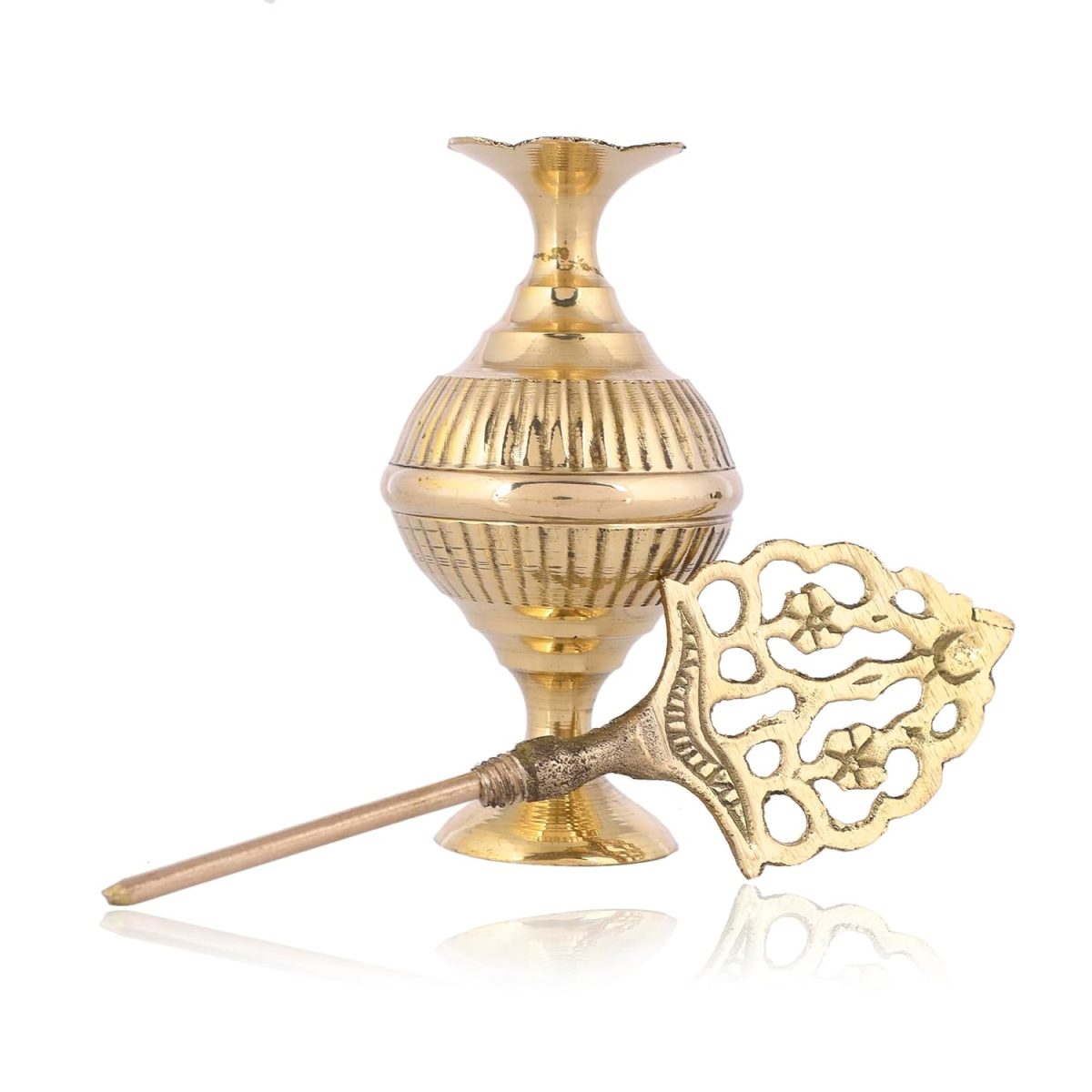 KhwajaDarbar Brass Surmedani Surma Holder Kohl Kajal Applier without Surma (DSGN2) - Image 3