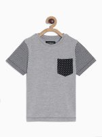 L'Adore Boy’s Grey Plain Short Sleeve T-Shirt - Image 2