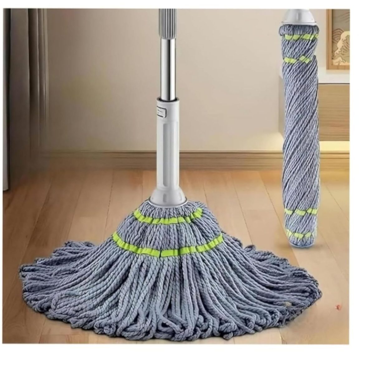 VARNI Fashion PURNASHAKTI Self Wringing Squeeze ||Twist Mop|| Microfiber|| Twisting Mop|| Extendable Stainless Steel Handle|| Reusable||Home|| Office|| Shop|| Self-Wringing Twist Mops