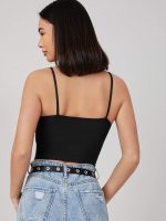 Aahwan Women's Polyester Fitted Solid Form Crop Cami Top - Image 2