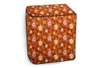 Stylista Washing Machine Cover Compatible for Whirlpool 9.5 kg semi Automatic ACE 9.5 XL Floral Pattern Orange - Image 3