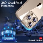 TheGiftKart Ultra-Hybrid Crystal Clear Back Case Cover for iPhone 16 Pro | Shockproof Design | Camera Protection Bump | Hard Clear Back | Bumper Case Cover for iPhone 16 Pro (Transparent) - Image 5