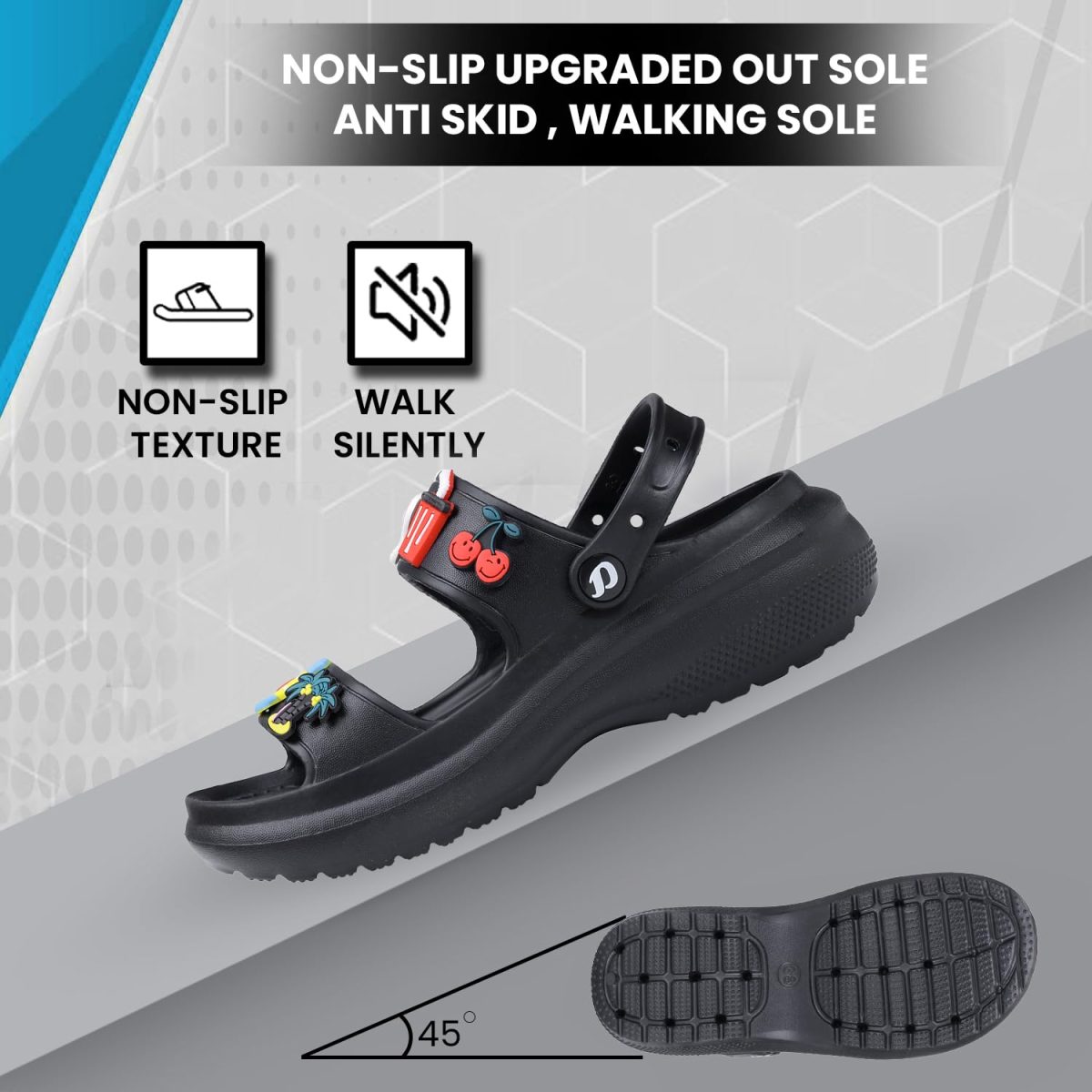DOCTOR EXTRA SOFT Women's Classic Charms Cushion Sandals/Clogs with Adjustable Back Strap for Adult| Comfortable & LightWeight | Stylish & Anti-Skid | Waterproof Casual Daily Mules Girls & Ladies D-552 - Image 5