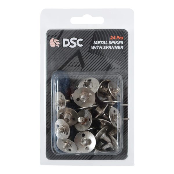 DSC Unisex Adult's Metallic-Fiber Metal Spikes & Spanner for Cricket Shoes, Multicolour