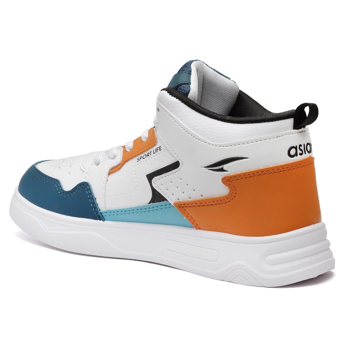 ASIAN Men's White Casual Sneaker Hi-Neck Shoes with Synthetic Upper Lightweight Comfortable Mid Top Sneaker Shoes for Men's & Boy's Boston-13 - Image 9