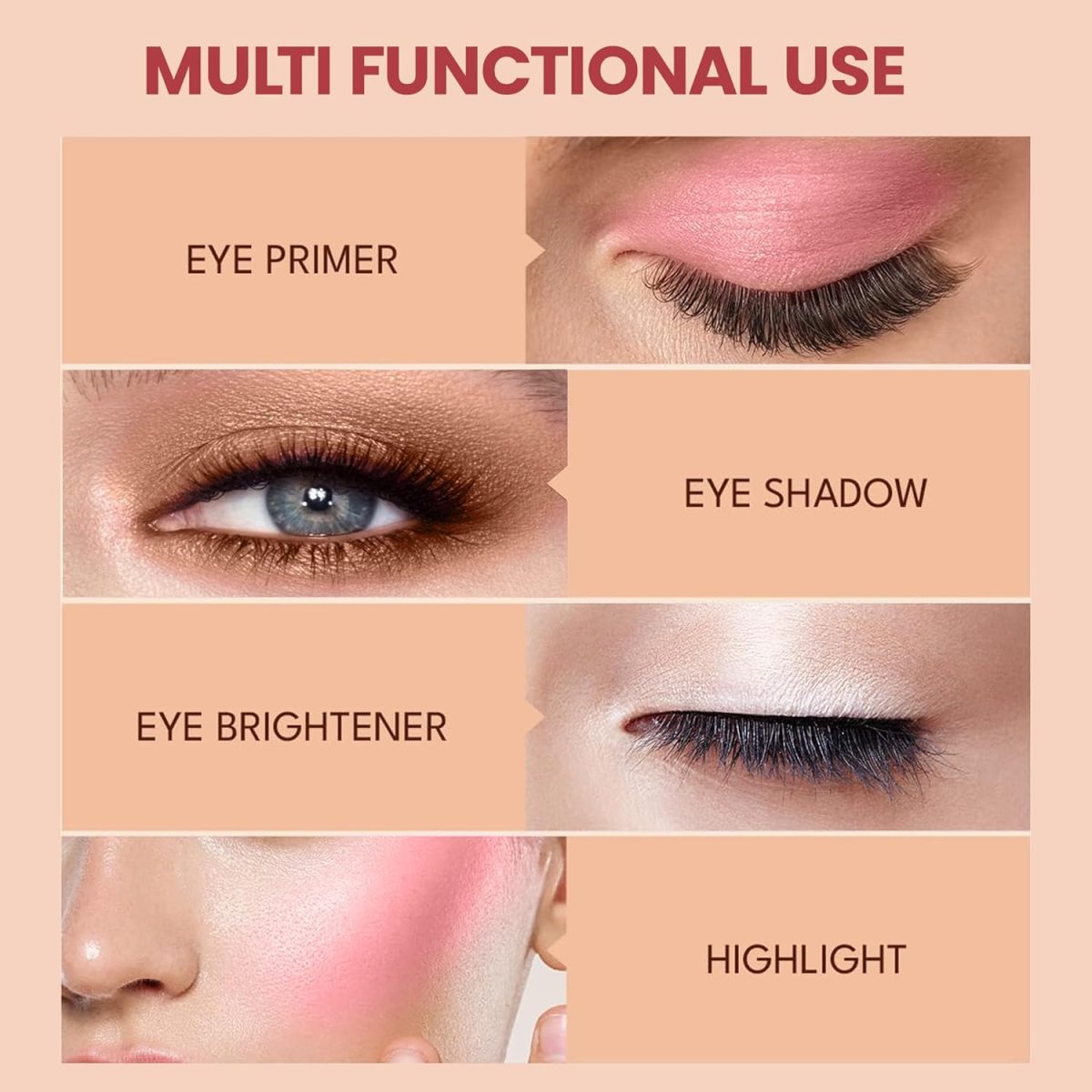 Shryoan Soft And Silky Color Eyeshadow| Shimmer Finish, Highly Pigmented with Mineral Oil | Creative Glam Look Eyeshadow (Shade 18) (5g) - Image 5