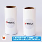 Wooflix Lint Remover with Handle, Protective Cover, and 2 Refills (120 Sheets) - Sticky Roller Brush for Clothes, Furniture, Carpet, Pet Fur, Dust, and Dirt - Image 4
