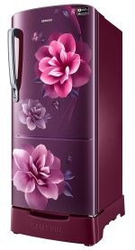 Samsung 183 L, 3 Star, Digital Inverter, Direct-Cool Single Door Refrigerator (RR20C1823CR/HL, Red, Camellia Purple, Base Stand Drawer) - Image 3
