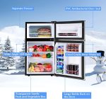 LEONARD USA 115 L Inverter Double Door Mini Fridge for Home Small Fridge with Separate Deep Freezer Compartment & Interior Light for Bar (Based on American Technology) (Black & Silver) - Image 2