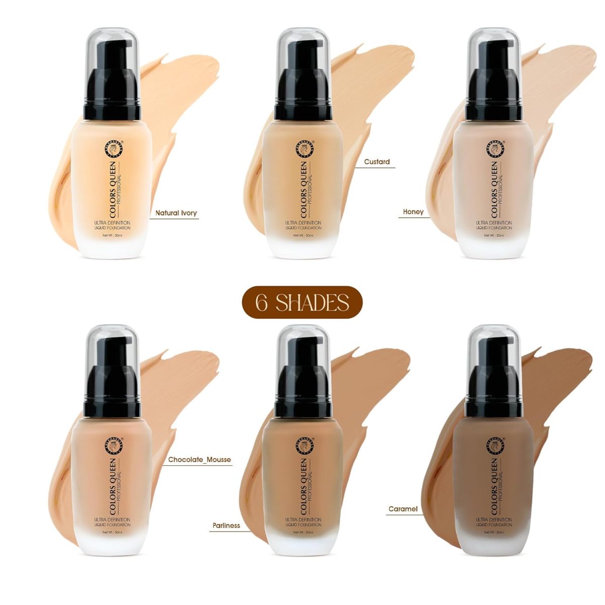 Colors Queen Ultra Definition Liquid Foundation | Lightweight & Long Lasting Full Coverage with Dewy Finish | Easy to Blend, Waterproof & Sweat Proof Foundation for Face Makeup (Custard, 30ml) - Image 4