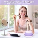 PREPSTO 3 in 1 Cleaning Mat with Brush Drying Holder, Silicone Makeup Brush Cleaner Mat Make Up Brush Cleaning Bowl Cosmetic Brush Washing Tool for Makeup Brush, Sponge, Powder Puff (multicolor) - Image 8