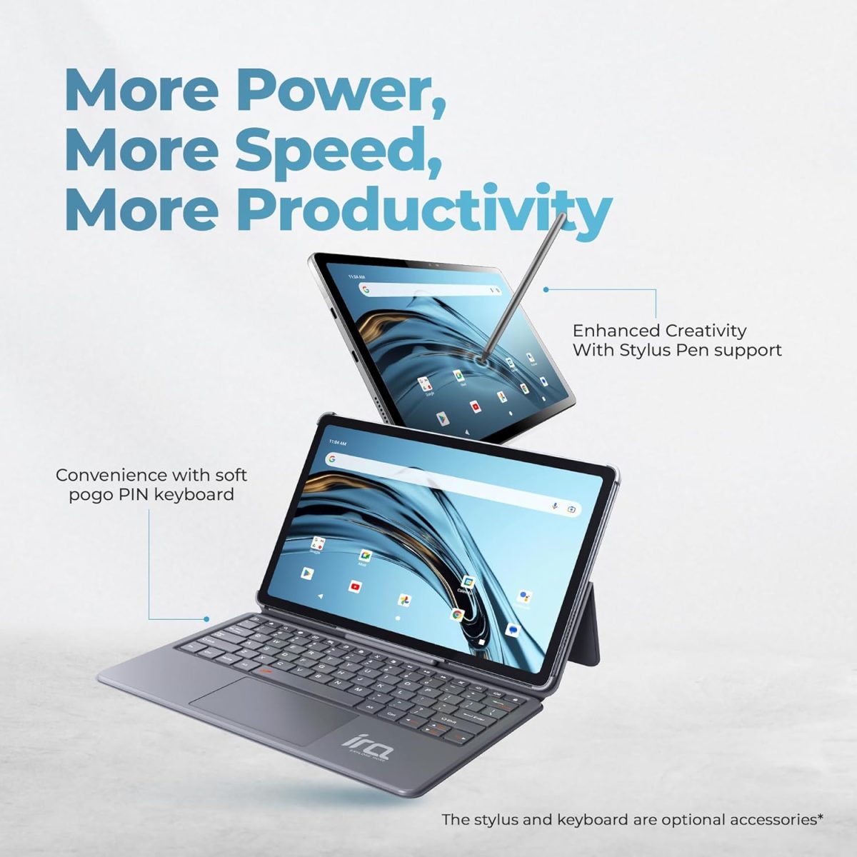IRA Duo Pro 5G | 12" Tablet + Keyboard + Stylus Pen | 8GB RAM 128GB ROM | Wi-Fi + 5G | 2.2Ghz Octa-Core Processor | Accessories (Adapter, USB Cable, Carry Case, Ear Phone) - Image 7