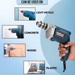 KHADIJA Drill Machine 10mm With Free 13Pcs HSS Drill Bits & 1Pc Masonary Bit Combo 6 Months Warranty (Blue) - Image 7