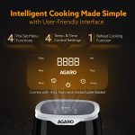 AGARO Galaxy Digital Air Fryer For Home, 4.5L, Electric Air Fryer, Convection Oven, 1400W, 7 Preset Programs & Reheat, 360 Degrees Air Circulation, Digital Touch Display, Bake, Roast, Toast, Black - Image 4