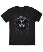 THREADCURRY Mythical Lion | Psychedelic Music Party Holiday Fun Cotton Graphic Printed Tshirt for Boys Black - Image 5