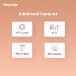 Hisense 1.0 Ton 3 star Inverter Split AC(Copper, 4-in-1 Convertible with Intelligent 4 modes, PM 2.5 filter, Anti corrosion, Self Clean, AS-12TR4R3BP1, White with Chrome Deco Strip) - Image 7