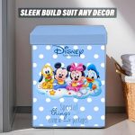 Kuber Industries Disney Kids Team Mickey Print Non Woven Fabric Foldable Laundry Basket|Toy Storage Basket|Cloth Storage Basket With Lid & Handles (Royal Blue) - Image 2
