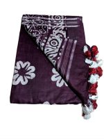 STB-SILK TEXTILES BHAGALPUR Women's Batik Print Linen Slub Saree With Runnig Blouse Piece - Image 2