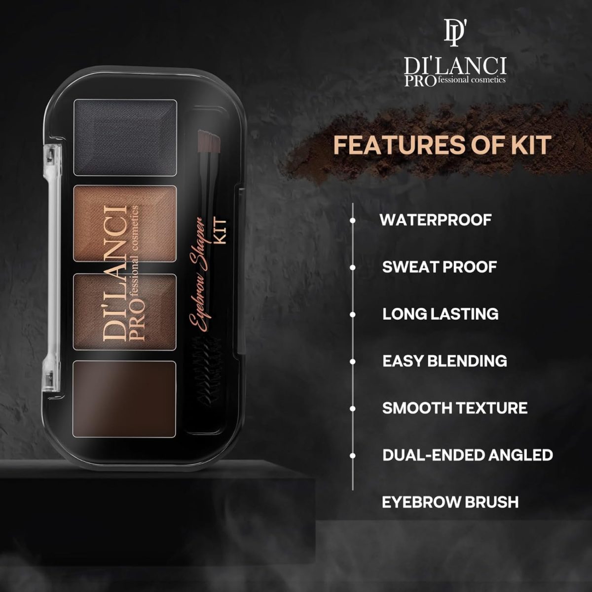 Dilanci Professional Eyebrow Shaping Kit | 2 Shade Palette with Brush | Define, Shape & Enhance | Perfect for Beginners & Professionals - Image 3