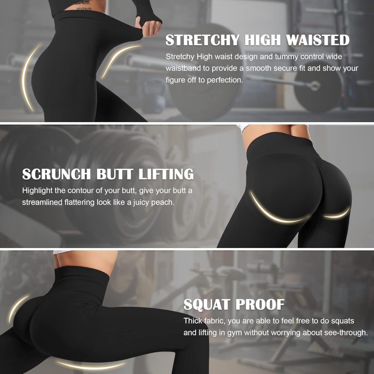 KETKAR Scrunch Butt Leggings Women's High Waist Opaque Sports Leggings Long Yoga Pants Gym Sports Trousers Elastic Jogging Trousers - Image 3