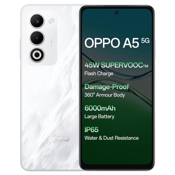 OPPO A5 5G (Mist White, 6GB RAM, 128GB Storage) with No Cost EMI/Additional Exchange Offers