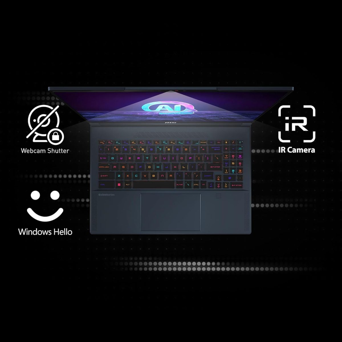 MSI Stealth 16 AI Studio, Intel 1st Gen. Ultra 9 185H, Built-in AI, 41CM QHD+ 240Hz Gaming Laptop (32GB/2TB NVMe SSD/Windows 11 Pro/NVIDIA GeForce RTX 4070, GDDR6 8GB/Star Blue/1.9Kg), A1VGG-057IN - Image 7