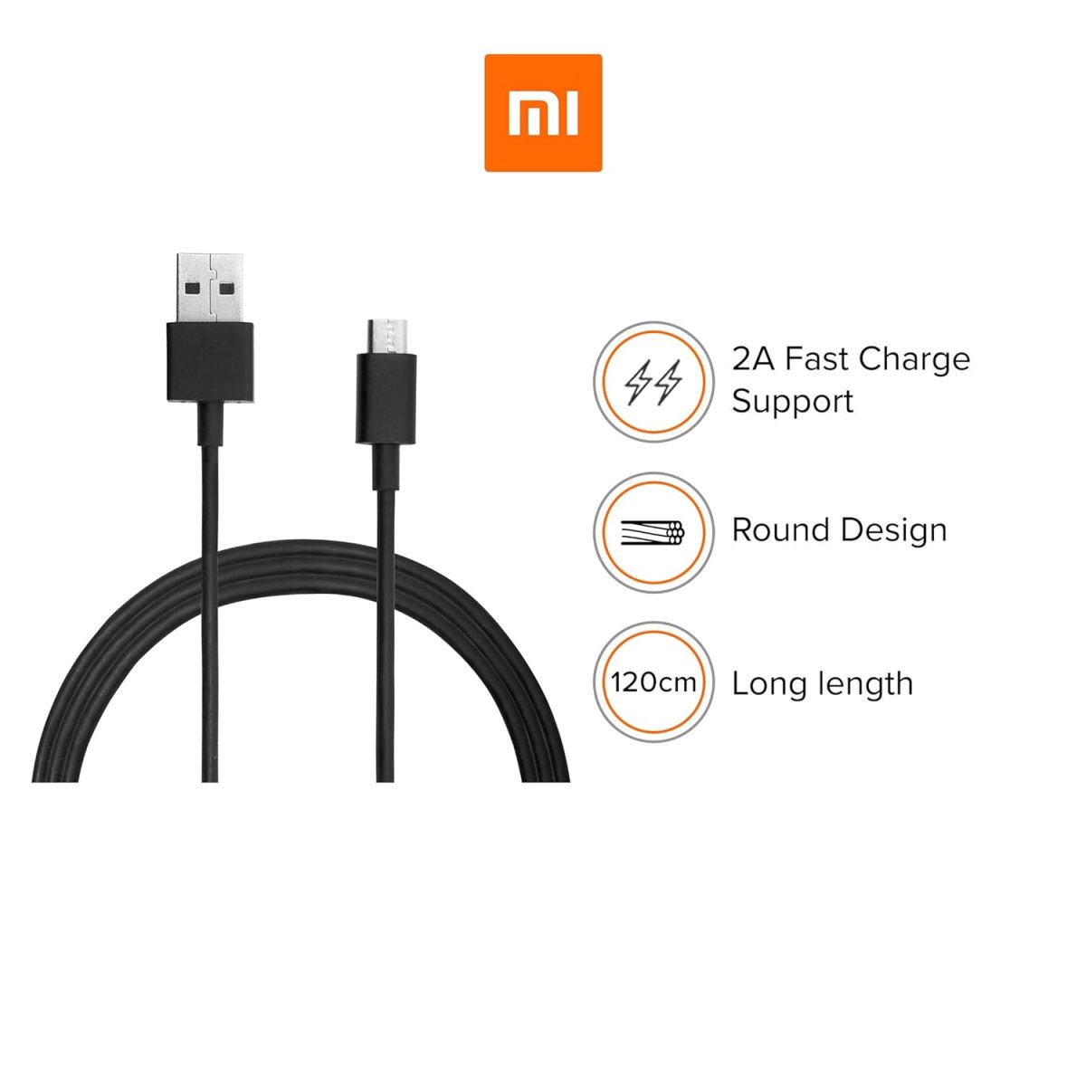 MI Type B/Micro USB 120cm fast Charging cable|480mbps support|Suitable for all Smartphones,tablet and accessories with type B input - Image 3
