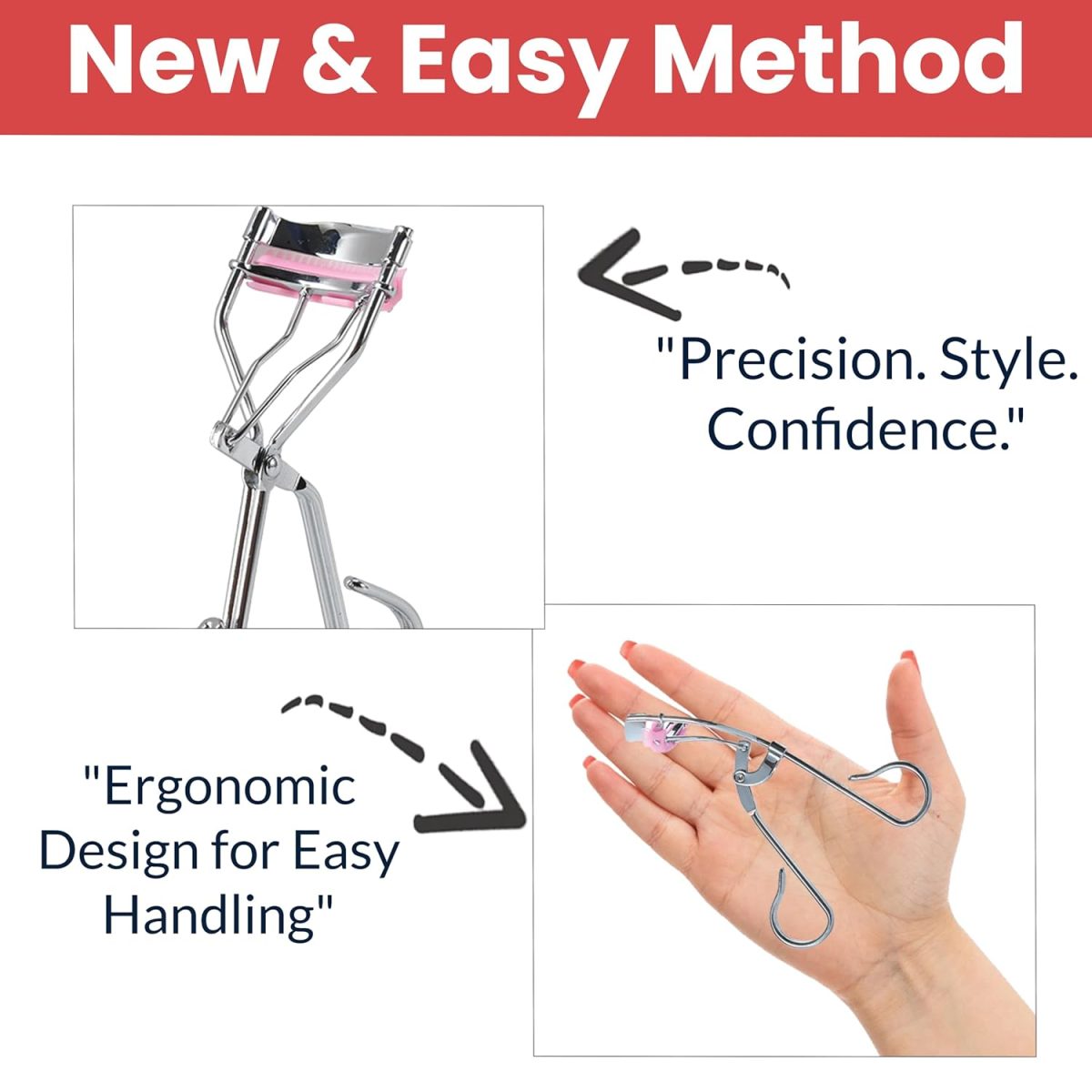 TEMPERIA (1pc) Eyelash Curler for Women - Eye Makeup Tools Accessories - Professional Eye Lash Curler - Creates Eye-Opening & Lifted Lashes (HE145) - Image 4